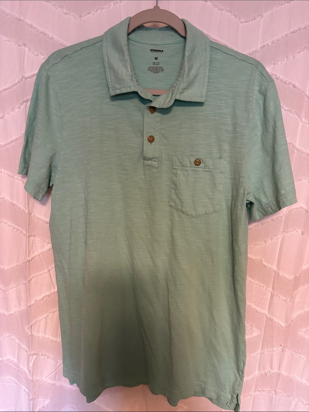 Sonoma Men’s Light Mint Green Short-Sleeve Polo
